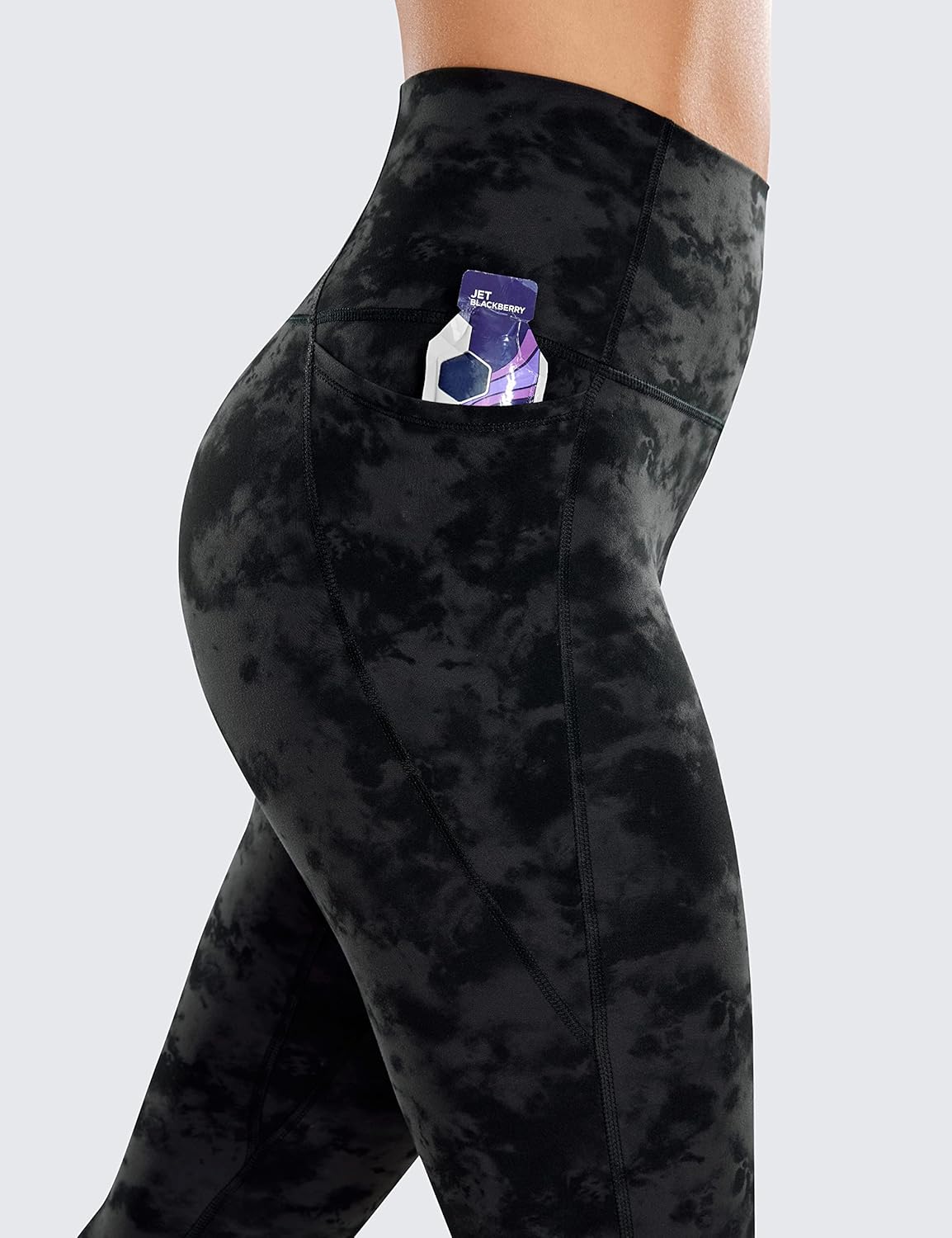 CRZ YOGA Womens Butterluxe Workout Leggings 28 Inches  High Waisted Gym Yoga Pants with Pockets Running Buttery SoftTie Dye Smoke Ink