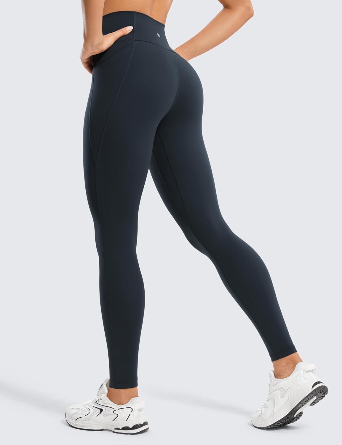 CRZ YOGA Womens Butterluxe Workout Leggings 28 Inches  High Waisted Gym Yoga Pants with Pockets Running Buttery SoftTrue Navy