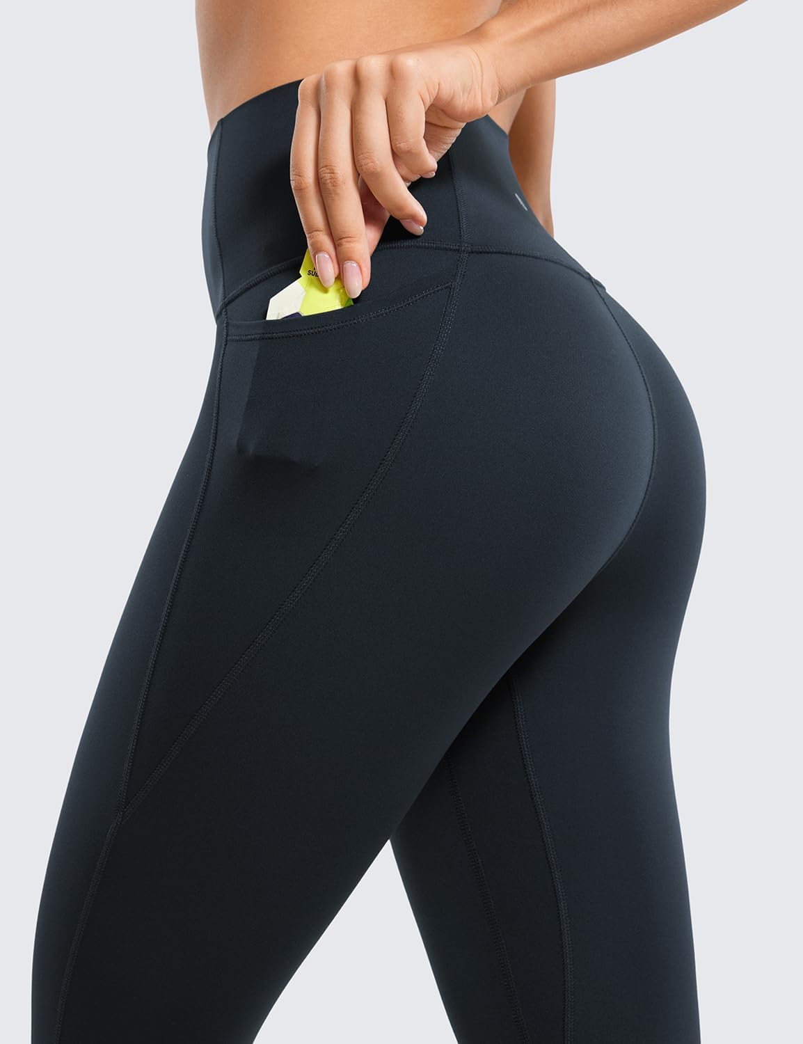 CRZ YOGA Womens Butterluxe Workout Leggings 28 Inches  High Waisted Gym Yoga Pants with Pockets Running Buttery SoftTrue Navy