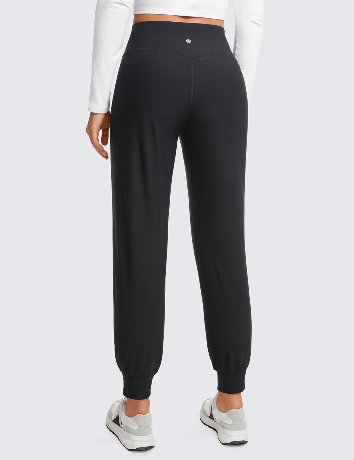 CRZ YOGA Womens Fleece Lined Workout Joggers with Pockets 275quot  Hiking Running Outdoor Pants Water Resistant Winter WarmBlack