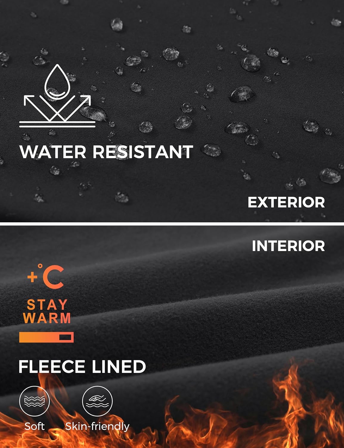 CRZ YOGA Womens Fleece Lined Workout Joggers with Pockets 275quot  Hiking Running Outdoor Pants Water Resistant Winter WarmBlack