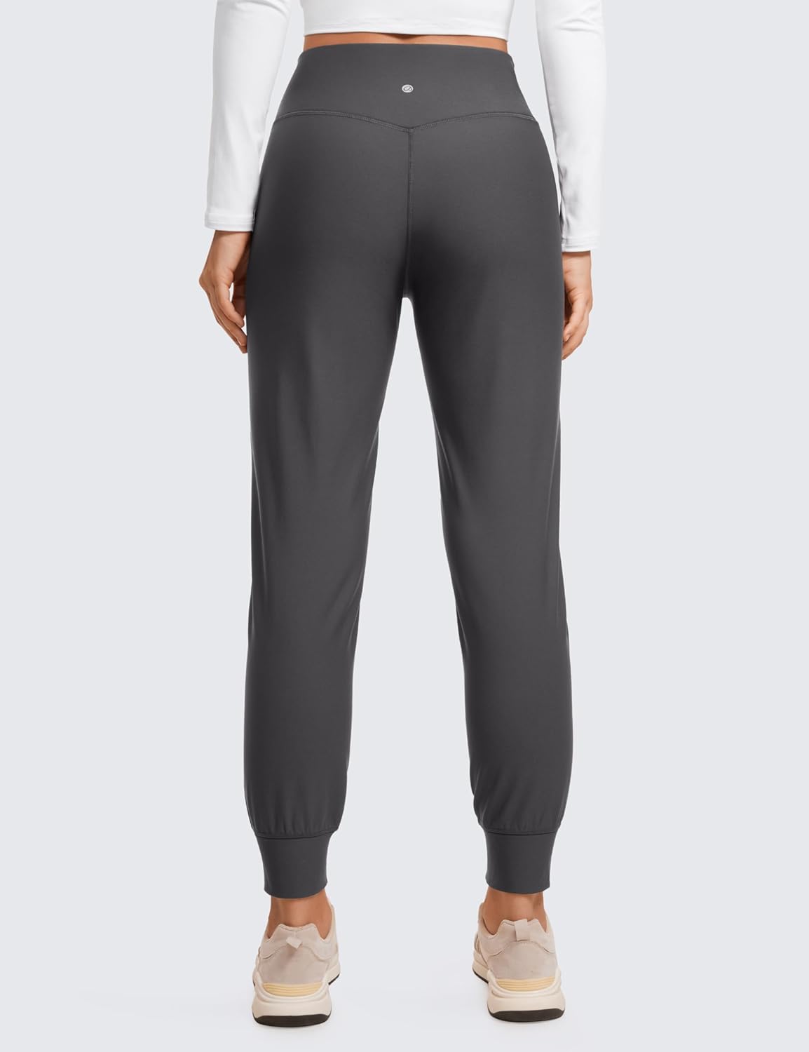 CRZ YOGA Womens Fleece Lined Workout Joggers with Pockets 275quot  Hiking Running Outdoor Pants Water Resistant Winter WarmInk Gray