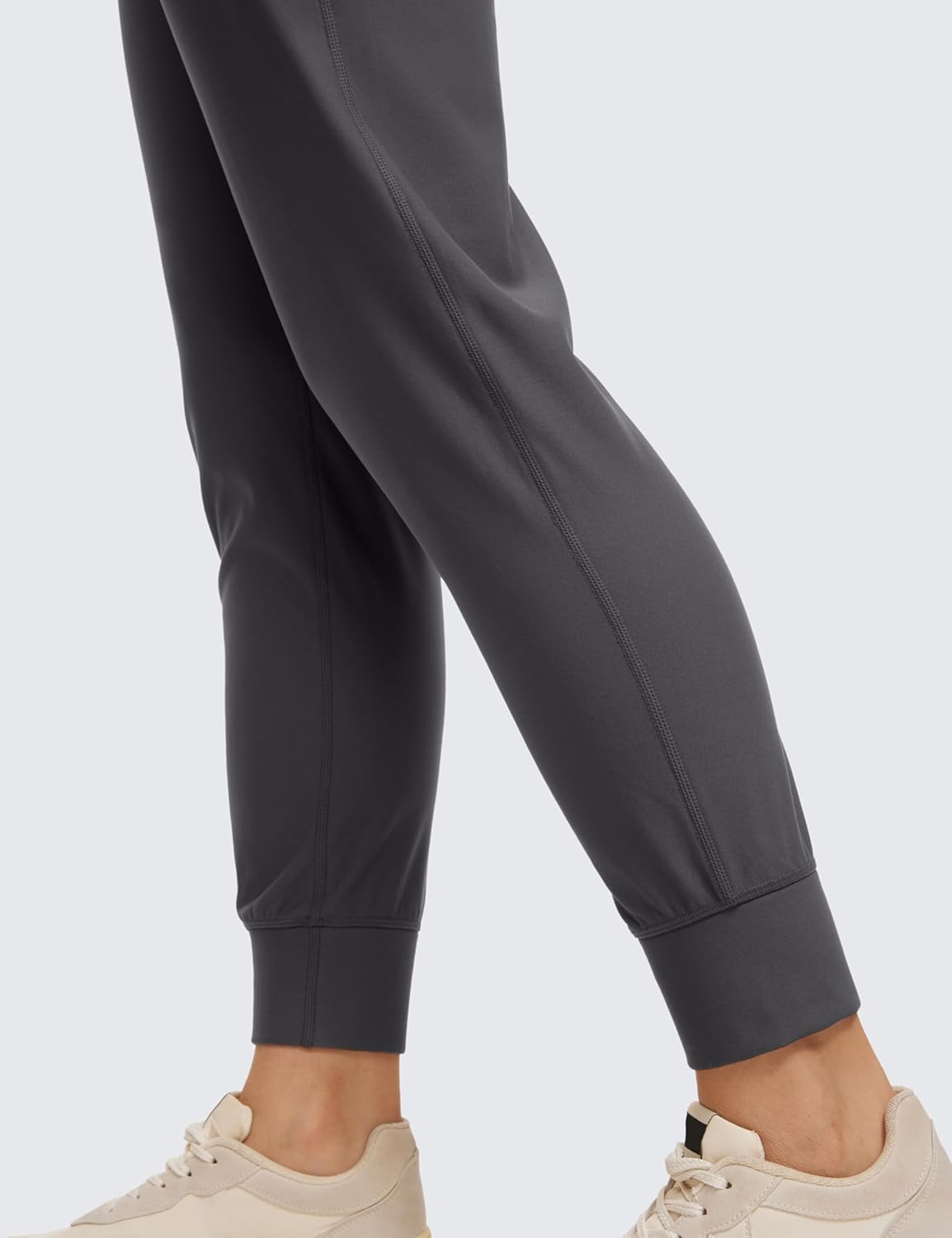 CRZ YOGA Womens Fleece Lined Workout Joggers with Pockets 275quot  Hiking Running Outdoor Pants Water Resistant Winter WarmInk Gray