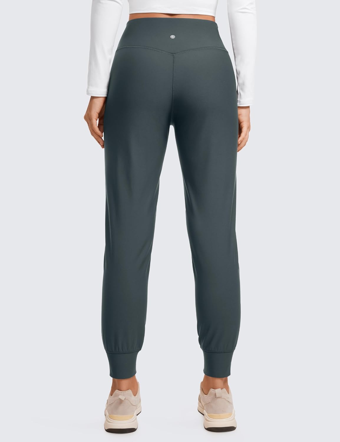 CRZ YOGA Womens Fleece Lined Workout Joggers with Pockets 275quot  Hiking Running Outdoor Pants Water Resistant Winter WarmMelanite