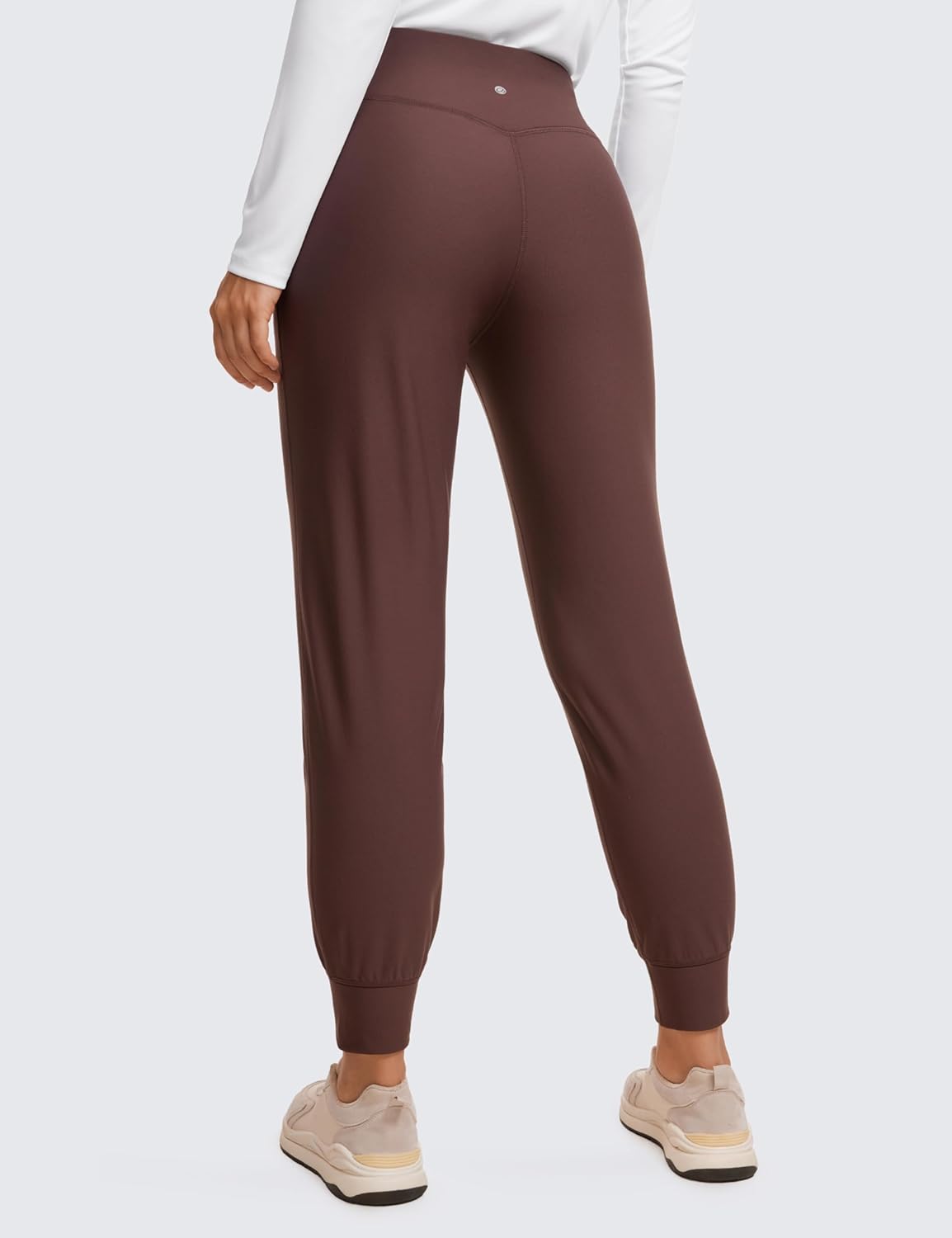 CRZ YOGA Womens Fleece Lined Workout Joggers with Pockets 275quot  Hiking Running Outdoor Pants Water Resistant Winter WarmTaupe