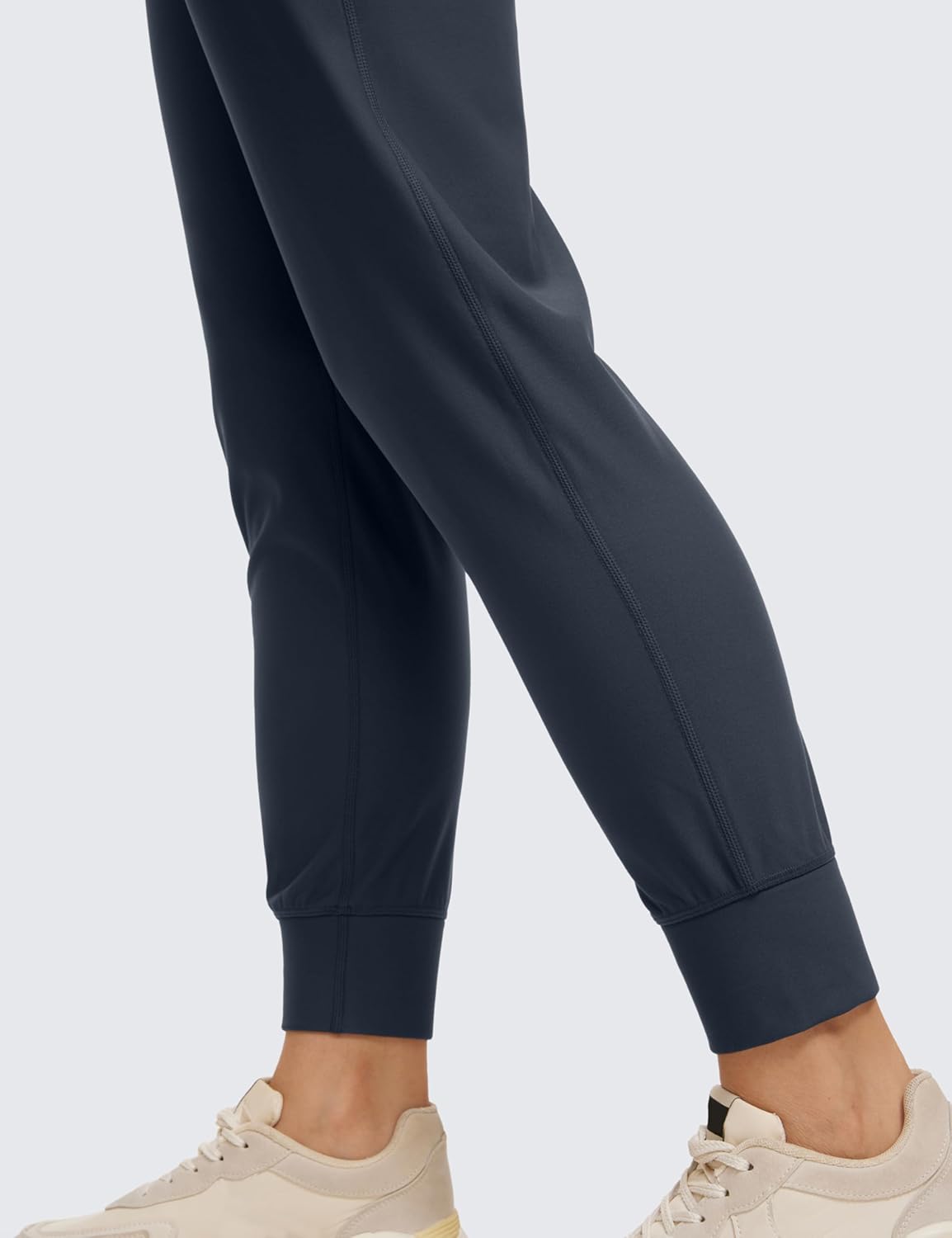 CRZ YOGA Womens Fleece Lined Workout Joggers with Pockets 275quot  Hiking Running Outdoor Pants Water Resistant Winter WarmTrue Navy