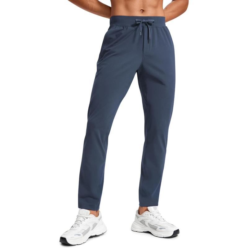 CRZ YOGA 4Way Stretch Athletic Pants for Men 30quot Workout Lounge Casual Work Jogger Pants with Zip PocketElectric Blue