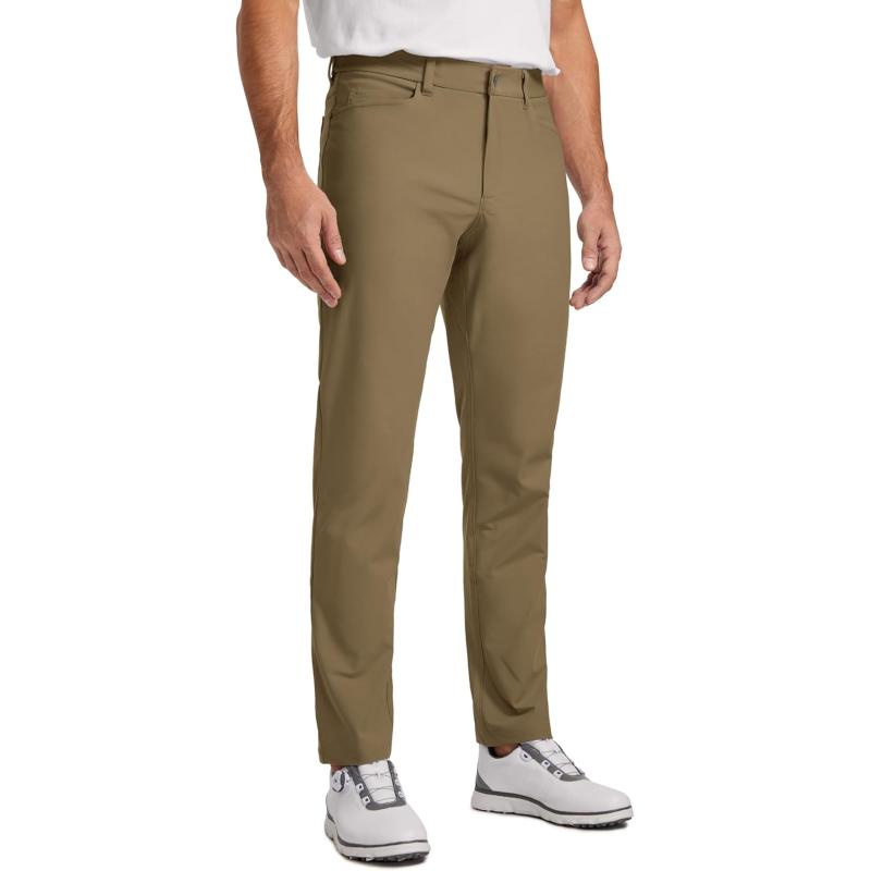 CRZ YOGA Mens All Day Comfy Golf Pants with 5Pocket  30quot32quot34 Quick Dry Lightweight Casual Work Stretch PantsArtifact Brown