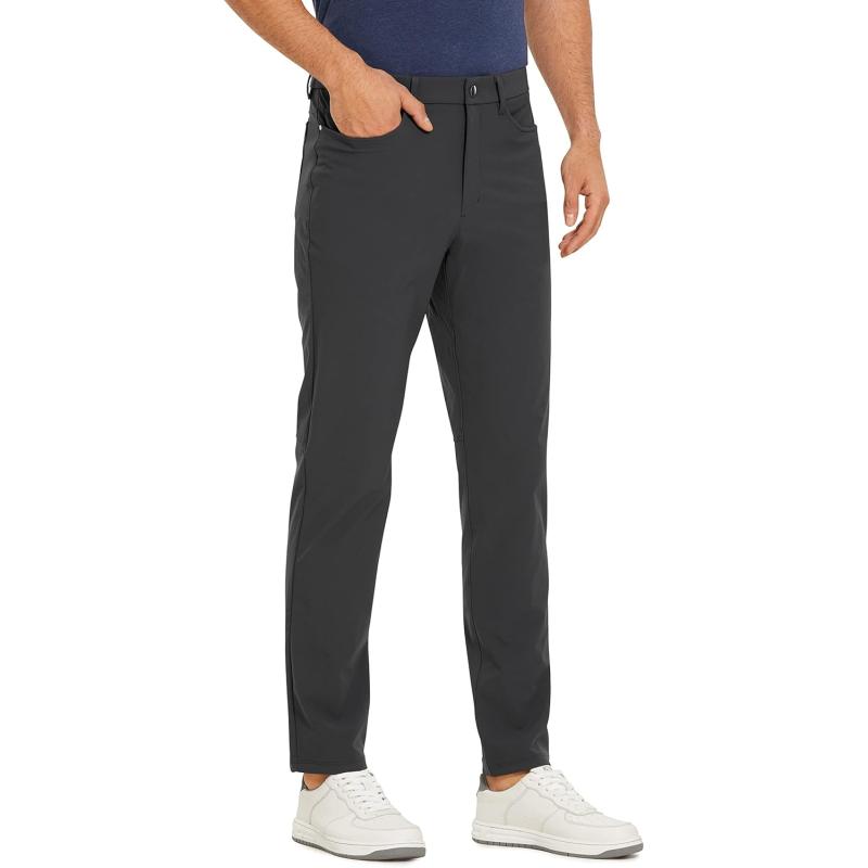 CRZ YOGA Mens All Day Comfy Golf Pants with 5Pocket  30quot32quot34 Quick Dry Lightweight Casual Work Stretch PantsInk Gray