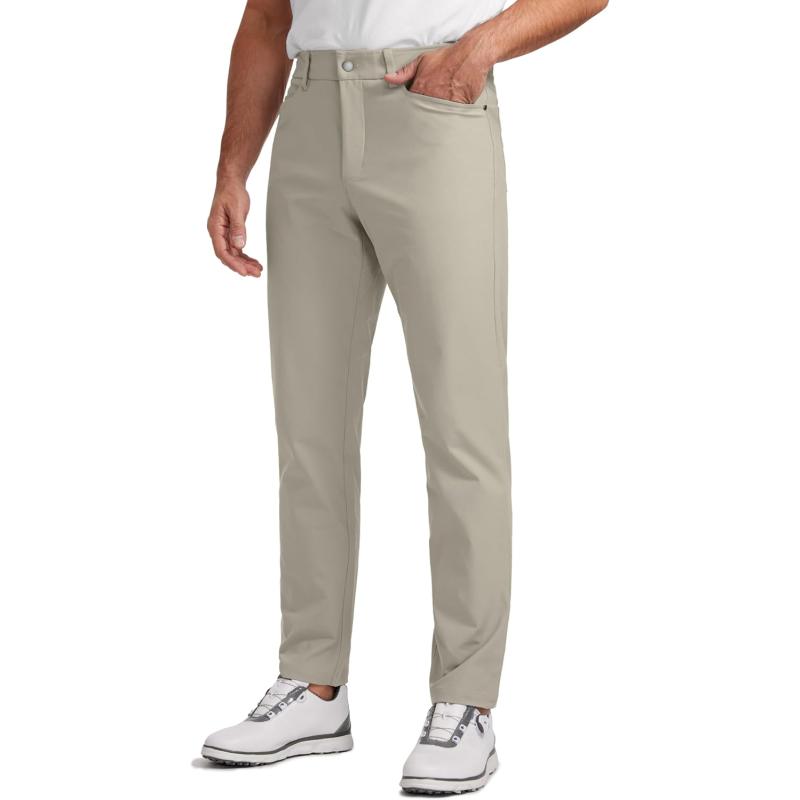 CRZ YOGA Mens All Day Comfy Golf Pants with 5Pocket  30quot32quot34 Quick Dry Lightweight Casual Work Stretch PantsKhali Barley