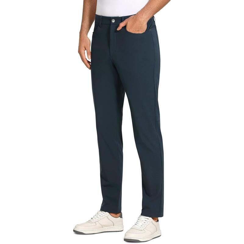 CRZ YOGA Mens All Day Comfy Golf Pants with 5Pocket  30quot32quot34 Quick Dry Lightweight Casual Work Stretch PantsTrue Navy