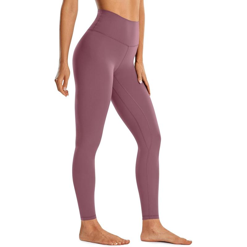CRZ YOGA Womens Brushed Naked Feeling Workout Leggings 28quot High Waisted Gym Compression Tummy Control Yoga PantsAntique Bark