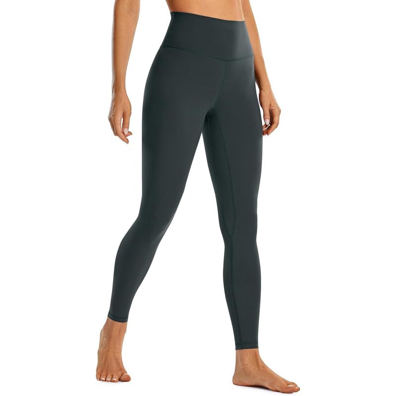 CRZ YOGA Womens Brushed Naked Feeling Workout Leggings 28quot High Waisted Gym Compression Tummy Control Yoga PantsMelanite