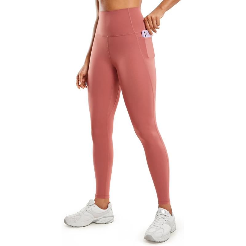 CRZ YOGA Womens Butterluxe Workout Leggings 28 Inches  High Waisted Gym Yoga Pants with Pockets Running Buttery SoftBriar Rose