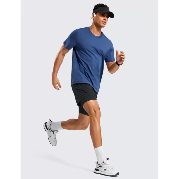 CRZ YOGA 2 in 1 Mens Athletic Shorts 5 with Liner Quick Dry Lightweight Running Sports Gym Shorts with PocketsBlack