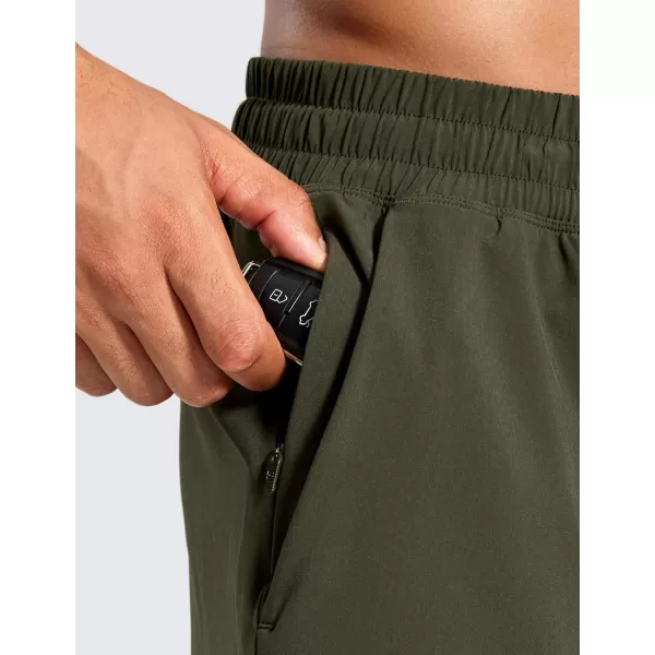 CRZ YOGA 2 in 1 Mens Athletic Shorts 5 with Liner Quick Dry Lightweight Running Sports Gym Shorts with PocketsDark Olive