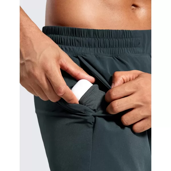 CRZ YOGA 2 in 1 Mens Athletic Shorts 5 with Liner Quick Dry Lightweight Running Sports Gym Shorts with PocketsMelanite