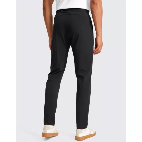 CRZ YOGA 4Way Stretch Athletic Pants for Men 30quot Workout Lounge Casual Work Jogger Pants with Zip PocketBlack
