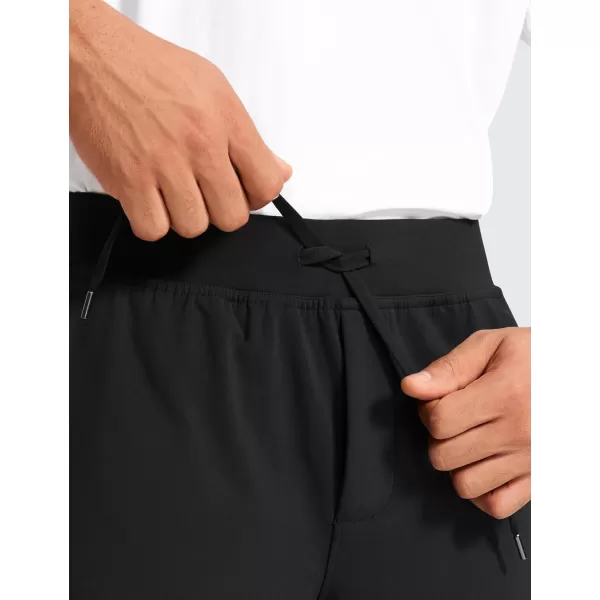 CRZ YOGA 4Way Stretch Athletic Pants for Men 30quot Workout Lounge Casual Work Jogger Pants with Zip PocketBlack