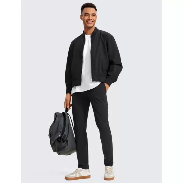 CRZ YOGA 4Way Stretch Athletic Pants for Men 30quot Workout Lounge Casual Work Jogger Pants with Zip PocketBlack