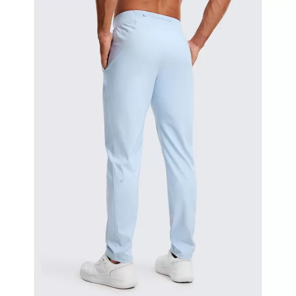 CRZ YOGA 4Way Stretch Athletic Pants for Men 30quot Workout Lounge Casual Work Jogger Pants with Zip PocketChambray Blue