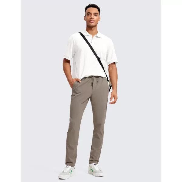CRZ YOGA 4Way Stretch Athletic Pants for Men 30quot Workout Lounge Casual Work Jogger Pants with Zip PocketCliff Ash