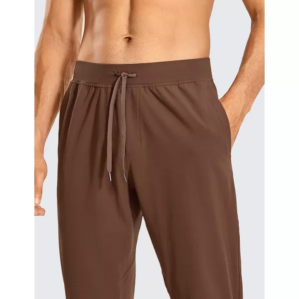 CRZ YOGA 4Way Stretch Athletic Pants for Men 30quot Workout Lounge Casual Work Jogger Pants with Zip PocketDark Brown