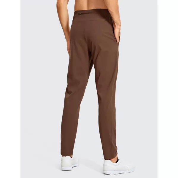 CRZ YOGA 4Way Stretch Athletic Pants for Men 30quot Workout Lounge Casual Work Jogger Pants with Zip PocketDark Brown