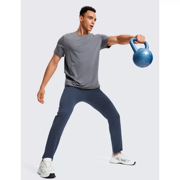 CRZ YOGA 4Way Stretch Athletic Pants for Men 30quot Workout Lounge Casual Work Jogger Pants with Zip PocketElectric Blue