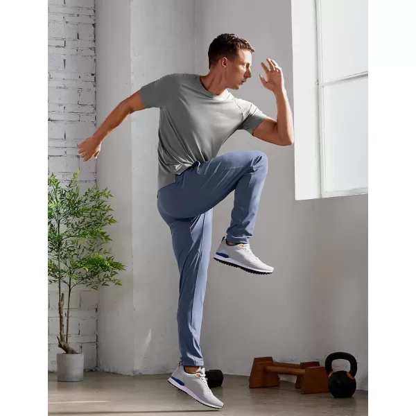 CRZ YOGA 4Way Stretch Athletic Pants for Men 30quot Workout Lounge Casual Work Jogger Pants with Zip PocketElectric Blue