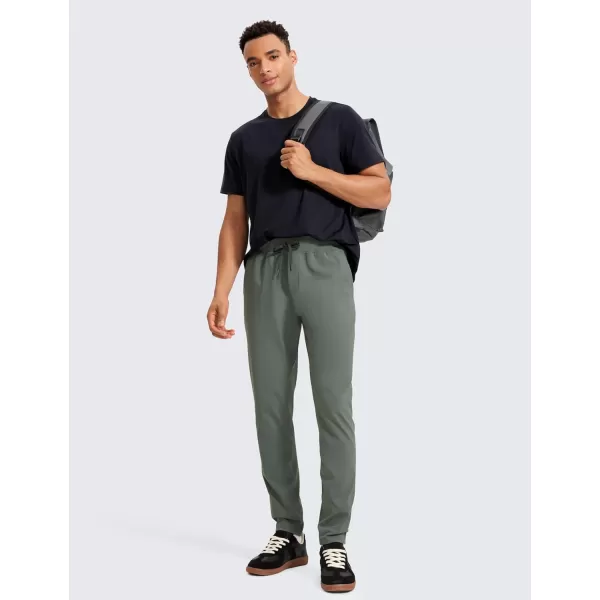 CRZ YOGA 4Way Stretch Athletic Pants for Men 30quot Workout Lounge Casual Work Jogger Pants with Zip PocketGrey Sage