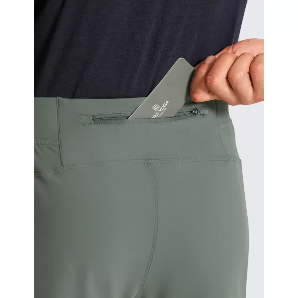 CRZ YOGA 4Way Stretch Athletic Pants for Men 30quot Workout Lounge Casual Work Jogger Pants with Zip PocketGrey Sage