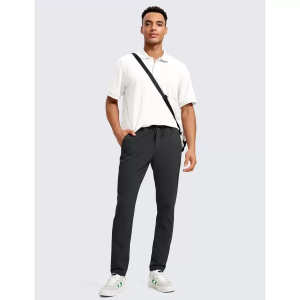 CRZ YOGA 4Way Stretch Athletic Pants for Men 30quot Workout Lounge Casual Work Jogger Pants with Zip PocketInk Gray