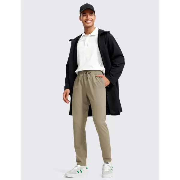 CRZ YOGA 4Way Stretch Athletic Pants for Men 30quot Workout Lounge Casual Work Jogger Pants with Zip PocketKhali Barley