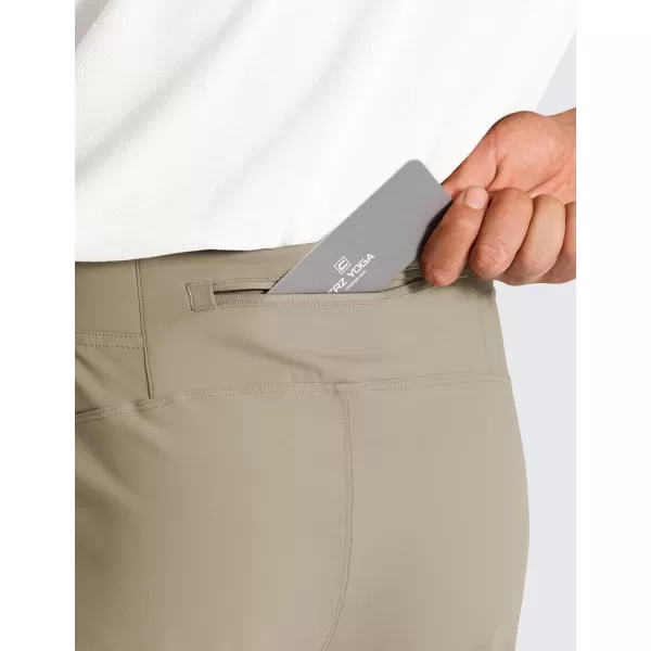 CRZ YOGA 4Way Stretch Athletic Pants for Men 30quot Workout Lounge Casual Work Jogger Pants with Zip PocketKhali Barley