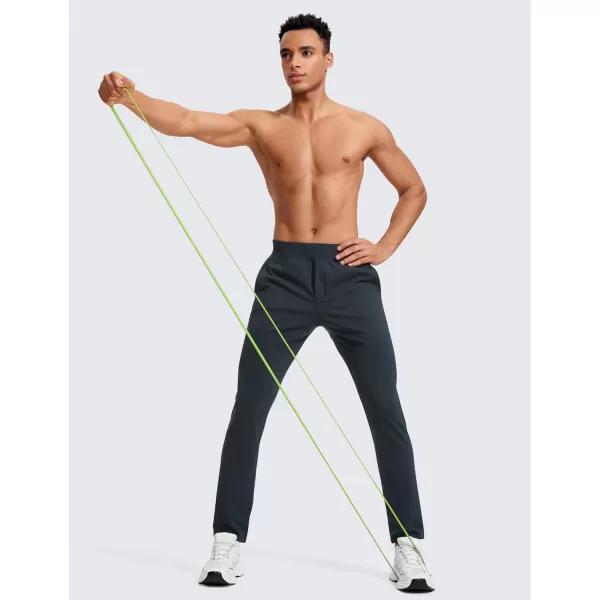 CRZ YOGA 4Way Stretch Athletic Pants for Men 30quot Workout Lounge Casual Work Jogger Pants with Zip PocketMelanite