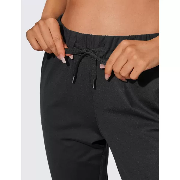 CRZ YOGA 4Way Stretch Workout Joggers for Women 28quot  Casual Travel Pants Lounge Athletic Joggers with PocketsBlack