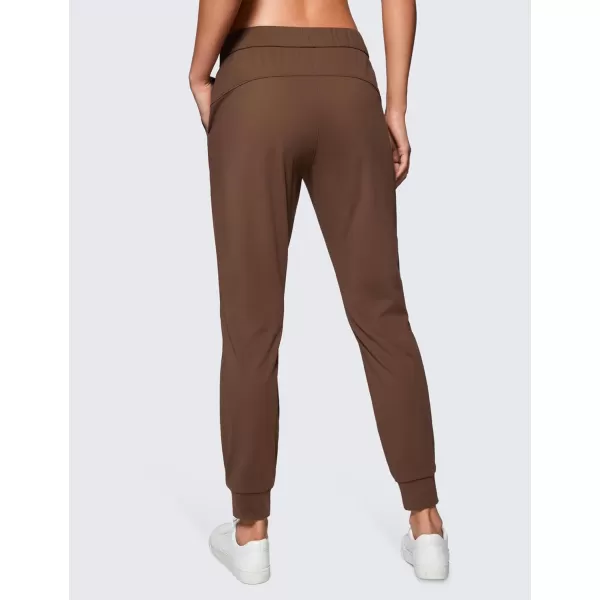 CRZ YOGA 4Way Stretch Workout Joggers for Women 28quot  Casual Travel Pants Lounge Athletic Joggers with PocketsCoffee Brown