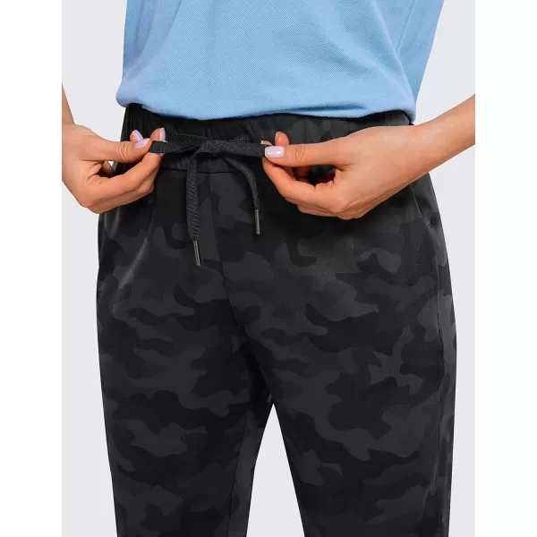CRZ YOGA 4Way Stretch Workout Joggers for Women 28quot  Casual Travel Pants Lounge Athletic Joggers with PocketsDark Grey Camouflage