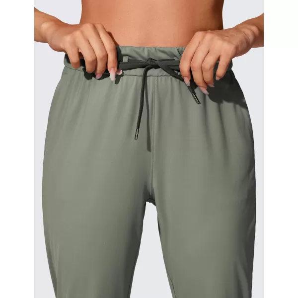 CRZ YOGA 4Way Stretch Workout Joggers for Women 28quot  Casual Travel Pants Lounge Athletic Joggers with PocketsGrey Sage