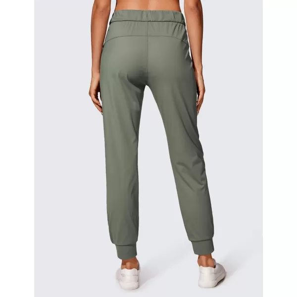 CRZ YOGA 4Way Stretch Workout Joggers for Women 28quot  Casual Travel Pants Lounge Athletic Joggers with PocketsGrey Sage