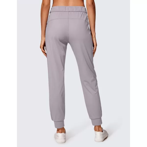 CRZ YOGA 4Way Stretch Workout Joggers for Women 28quot  Casual Travel Pants Lounge Athletic Joggers with PocketsGull Gray