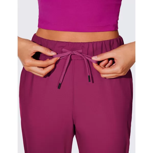 CRZ YOGA 4Way Stretch Workout Joggers for Women 28quot  Casual Travel Pants Lounge Athletic Joggers with PocketsMagenta Purple