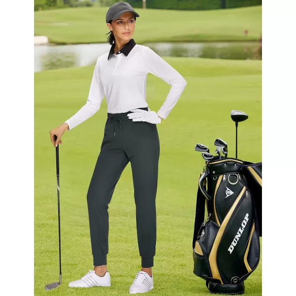 CRZ YOGA 4Way Stretch Workout Joggers for Women 28quot  Casual Travel Pants Lounge Athletic Joggers with PocketsMelanite