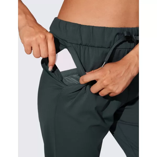 CRZ YOGA 4Way Stretch Workout Joggers for Women 28quot  Casual Travel Pants Lounge Athletic Joggers with PocketsMelanite