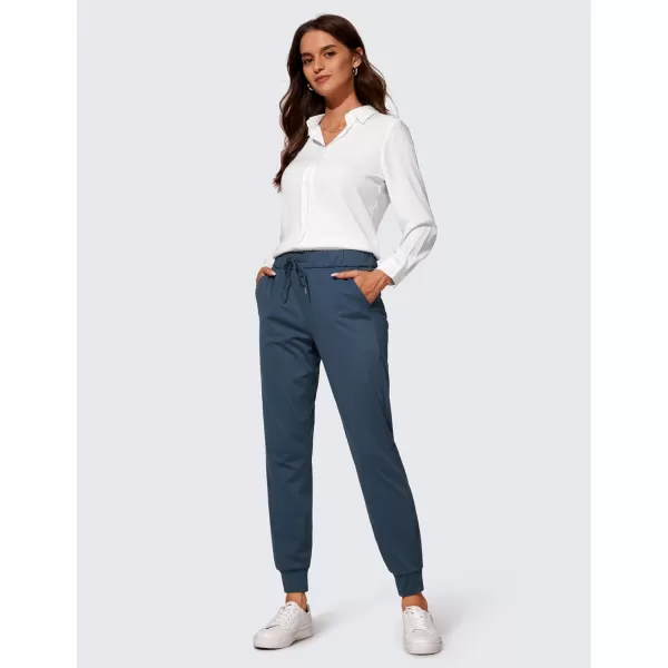 CRZ YOGA 4Way Stretch Workout Joggers for Women 28quot  Casual Travel Pants Lounge Athletic Joggers with PocketsSlate Blue