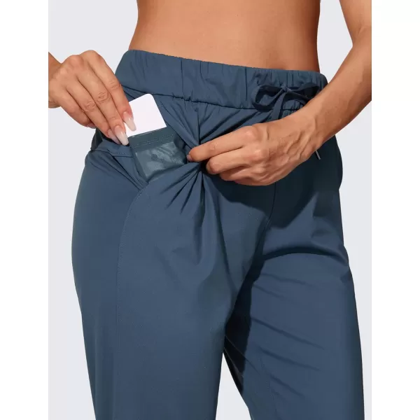 CRZ YOGA 4Way Stretch Workout Joggers for Women 28quot  Casual Travel Pants Lounge Athletic Joggers with PocketsSlate Blue