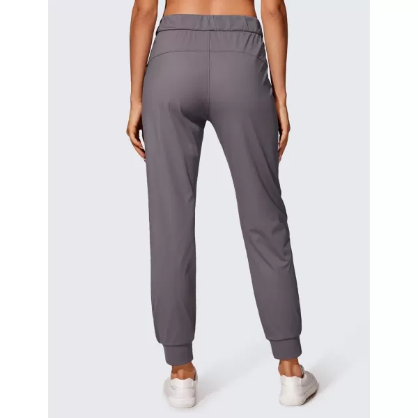 CRZ YOGA 4Way Stretch Workout Joggers for Women 28quot  Casual Travel Pants Lounge Athletic Joggers with PocketsTornado Grey