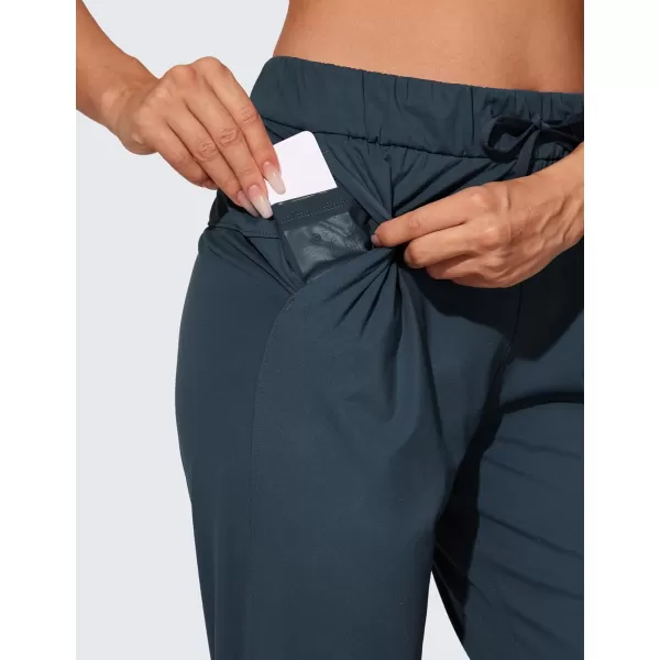 CRZ YOGA 4Way Stretch Workout Joggers for Women 28quot  Casual Travel Pants Lounge Athletic Joggers with PocketsTrue Navy