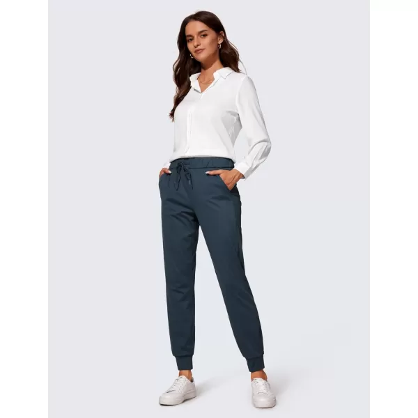 CRZ YOGA 4Way Stretch Workout Joggers for Women 28quot  Casual Travel Pants Lounge Athletic Joggers with PocketsTrue Navy